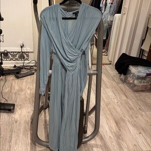 Karen Millen Women's Light Blue Wrap Maxi Dress